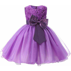 Party Dresses Evening Dress with Bow & Flowers - Purple (2825-42411)