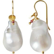Stine A Baroque Earring - Gold/Pearl/Garnet