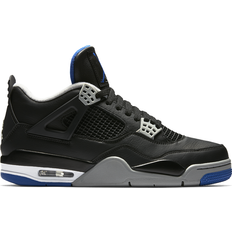 Black - Men - Nike Air Jordan 4 Shoes Nike Air Jordan 4 Retro M - Black/Game Royal/Matt Silver/White
