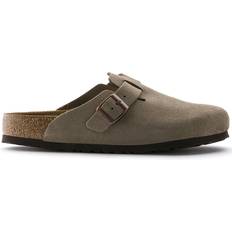 Outdoor Slippers Birkenstock Boston Soft Footbed Suede Leather - Gray/Taupe