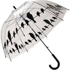 Gjennomsiktige paraplyer Esschert Design Birds on Wire Umbrella Black/Transparent