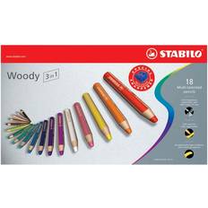 Stabilo Kritt Stabilo Woody 3 in 1 Metal Box 18-pack