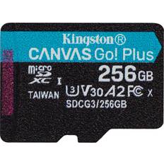256 GB Memory Cards Kingston Canvas Go! Plus microSDXC Class 10 UHS-I U3 V30 A2 170/90MB/s 256GB