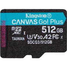 512 GB - microSDXC Memory Cards Kingston Canvas Go! Plus microSDXC Class 10 UHS-I U3 V30 A2 170/90MB/s 512GB