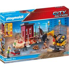 Byggeplasser Lekesett Playmobil City Action Mini Excavator with Building Section 70443