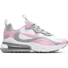 Children's Shoes Nike Air Max 270 React GS - White/Light Solar Flare Heather/Metallic Silver/Pink