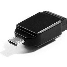 16 GB - USB 2.0 Minnepenner Verbatim USB Store-n-Go Nano + OTG Adapter 16GB