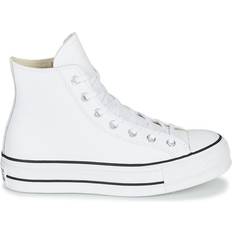 Converse Dame Sko Converse Chuck Taylor All Star Clean Leather Platform - White/Black