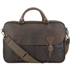 Vesker Barbour Wax Leather Briefcase - Olive
