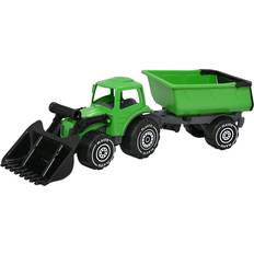Traktorer Plasto Tractor with Front Loader & Trailer Green