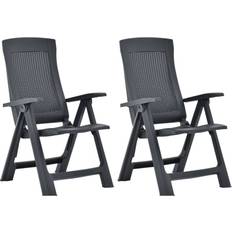 Plastic Garden Chairs vidaXL 48761 2-pack Reclining Chair