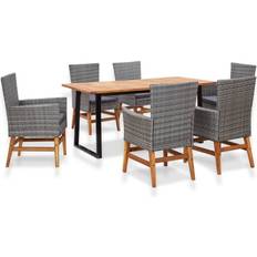 Rattan garden table and 6 chairs vidaXL 46007 Patio Dining Set, 1 Table incl. 6 Chairs