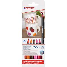 Glas- & Porzellanstifte Edding 4200 Porcelain Brushpen Warm Colour 6-pack