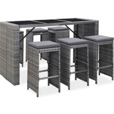 Rattan garden table and 6 chairs vidaXL 49561 Outdoor Bar Set, 1 Table incl. 6 Chairs