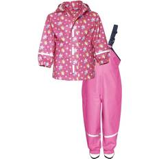Elastische Bündchen Regenbekleidung Playshoes Rain Set Stars - Pink (408692)