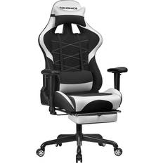 Songmics Footrest Gaming Chair - Black/White