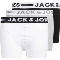 Boxershorts Jack & Jones Junior Sense Trunks 3-pack - Light Grey Mela/Black/White (12149293)