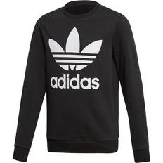 Baumwolle Sweatshirts adidas Junior Trefoil Crew Sweatshirt - Black/White (ED7797)