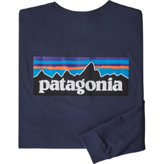 Patagonia Herre T-skjorter Patagonia Long-Sleeved P-6 Logo Responsibili-T-shirt - Classic Navy