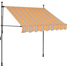 vidaXL Manual Retractable Awning with LED 39.4x47.2"