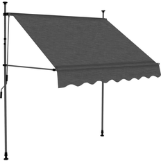 vidaXL Manual Retractable Awning with LED 78.7x47.2"