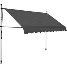 Awnings vidaXL Manual Retractable Awning with LED 98.4x47.2"