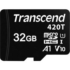 MicroSD Minnekort Transcend 420T microSD Class 10 UHS-I U1 V10 A1 32GB