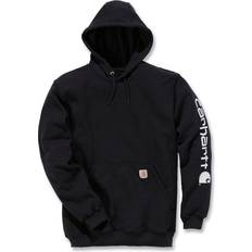 Carhartt Men Sweaters Carhartt Loose Fit Midweight Logo Sleeve Sweatshirt - Black