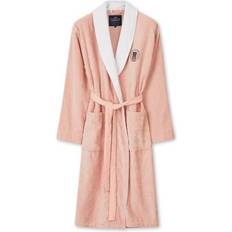 Lexington Cotton Velour Contrast Robe Unisex - Pink/White