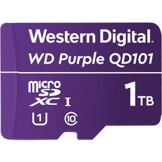 1 TB Memory Cards & USB Flash Drives Western Digital Purple QD101 microSDXC Class 10 UHS-I U1 1TB