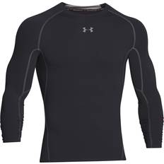 Men Base Layers Under Armour Men's HeatGear Long Sleeve Compression Shirt - Black/Steel
