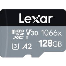 LEXAR Minnekort LEXAR Professional SILVER series microSDXC Class 10 UHS-I U3 V30 A2 160/120MB/s 128GB +SD adapter (1066x)
