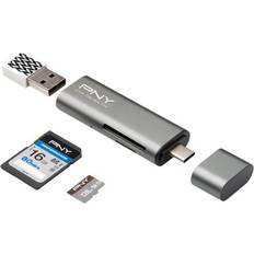 Minnekortlesere PNY USB-C/USB 3.0 Card Reader for microSDXC/SDXC