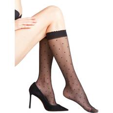 Prikkete Klær Falke Dot 15 Den Women Knee-high Socks - Black