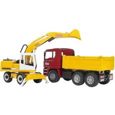 Baustellen Spielzeuge Bruder MAN TGA Construction Truck with Liebherr Excavator 02751