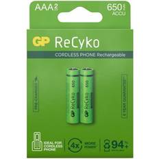 Batterier - Oppladbare standardbatterier Batterier & Ladere GP Batteries ReCyko AAA Battery 650mAh 2-Pack