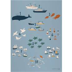 Dyr Bilder & plakater Sebra Seven Seas Numbers Poster 50x70cm