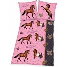 Pink Heste Sengetøj 135x200cm