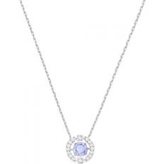 Swarovski Sparkling Dance Round Necklace - Silver/Blue/White