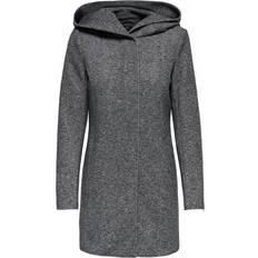 Damen - Grau Oberbekleidung Only Classic Coat - Gray/Dark Gray Melange