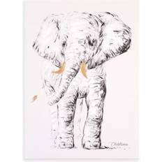 Hvite Veggdekor Childhome Oil Painting Elephant