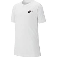 XS T-Shirts Nike Older Kid's Sportswear T-Shirt - White/Black (AR5254-100)