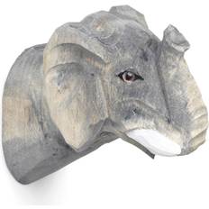 Grau Haken & Aufhänger Ferm Living Animal Hand Carved Hook Elephant