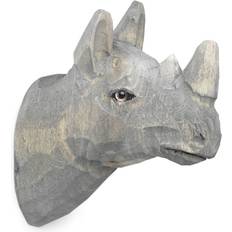 Grau Haken & Aufhänger Ferm Living Animal Hand Carved Hook Rhino