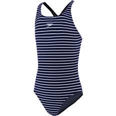 Speedo Essential Endurance+ Stripe Medalist Swimsuit - Navy/White (812516F132)