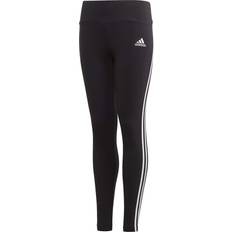 Jenter - Leggings Bukser adidas Girl's 3-Stripes Cotton Leggings - Black/White (GE0945)