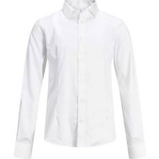 Lange Ärmel Hemden Jack & Jones Boy's Curved Hem Shirt - White/White (12151620)