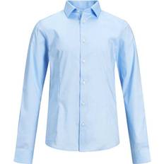Lange Ärmel Hemden Jack & Jones Boy's Curved Hem Shirt - Blue/Cashmere Blue (12151620)