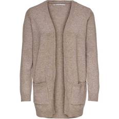 Polyester Cardigans Only Lesly Open Knitted Cardigan - Beige/Beige