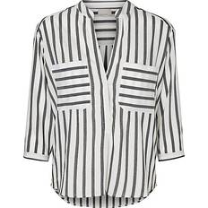 Vero Moda Striped 3/4 Sleeved Shirt - White/Snow White